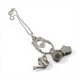 Sterling Silver Charm Holder Necklace Birdhouse Basket Watering Can Summer BCS