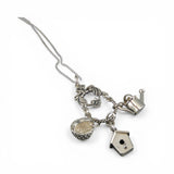 Sterling Silver Charm Holder Necklace Birdhouse Basket Watering Can Summer BCS