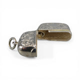 Sterling Silver Match Safe Case Holder Repousse Shield Chatelaine Necklace