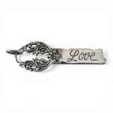 Sterling Silver Love Key Pendant for Necklace Vintage New Condition Gift for Her