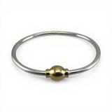 Child's Bangle Eternity Bracelet Sterling Silver Gold Vermeil Threaded Bead New