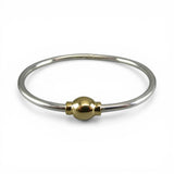 Child's Bangle Eternity Bracelet Sterling Silver Gold Vermeil Threaded Bead New
