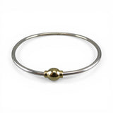 Sterling Silver Gold Vermeil Medium Size Eternity Bangle Charm Bracelet New Mod
