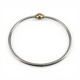 Sterling Silver Gold Vermeil Medium Size Eternity Bangle Charm Bracelet New Mod