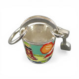 Sterling silver Hand Enamel Lighthouse Sand Pail Charm for Bracelet Beach Art
