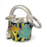Sterling Silver Swimming Fish Sand Pail Shovel Charm for Bracelet Summer Jewelry