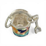 Sterling Silver Enamel Sandcastle Sand Pail Charm for Bracelet Beach Jewelry New