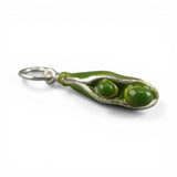 Sterling Silver Enamel 2 Peas in a Pod Charm for Bracelet BFF Gift Vintage New