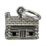 Log Cabin Charm for Bracelet Sterling Silver Vintage New Brown County Vacation