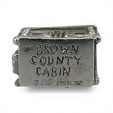 Log Cabin Charm for Bracelet Sterling Silver Vintage New Brown County Vacation
