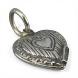 Sterling Silver Small Puffy Heart in Heart Charm for Bracelet Vintage New 83
