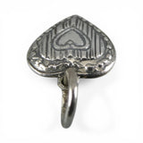 Sterling Silver Small Puffy Heart in Heart Charm for Bracelet Vintage New 83