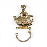 Sterling Silver Gold Vermeil Teapot Charm Holder Pendant for Necklace Tea Gift