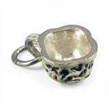 Sterling Silver Enamel Blue Willow Teacup Charm for Bracelet English Tea Gift