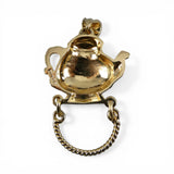 Sterling Silver Gold Vermeil Teapot Charm Holder Pendant for Necklace Tea Gift