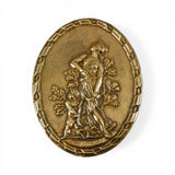 Artemis Diana Cupid Art Nouveau Brass Pin