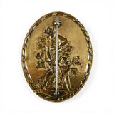 Artemis Diana Cupid Art Nouveau Brass Pin