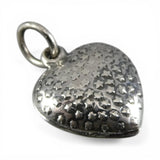 Sterling Silver Puffy Heart Charm for Bracelet Stars Constellation Vintage 16