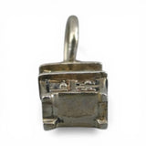 Sterling Silver Hoosier Cabinet Charm for Bracelet Small Vintage Brown County 3D