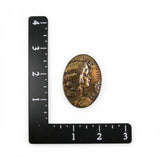 Girl with Sunflower Art Nouveau Brass Pin