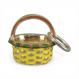 Sterling Silver Enamel Happy Easter Basket Charm for Bracelet BCB Vintage New