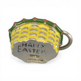 Sterling Silver Enamel Happy Easter Basket Charm for Bracelet BCB Vintage New