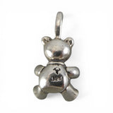Sterling Silver Teddy Bear Charm for Bracelet Vintage Gift for Her Small Pendant