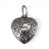 Vintage Sterling Silver Puffy 2 Hearts with Cupid's Arrow Charm for Bracelet 3