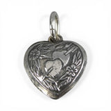 Vintage Sterling Silver Puffy 2 Hearts with Cupid's Arrow Charm for Bracelet 3