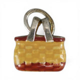 Sterling Silver Enamel Woven Basket Charm for Bracelet BCB Vintage New 3D Gift