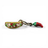 Sterling Silver Enamel Taco & Chili Pepper Charm for Bracelet Mexican Food Gift