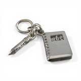 Sterling Silver Notebook & Pencil Charm for Bracelet Teacher Studen Gift New