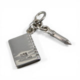 Sterling Silver Notebook & Pencil Charm for Bracelet Teacher Studen Gift New