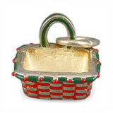 Sterling Silver Red Green Enamel Merry Christmas Basket Charm for Bracelet BCB
