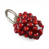 Sterling Silver Enamel Raspberry Charm for Bracelet Fruit Jewelry Juicy Vintage