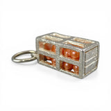Sterling Silver Crate of Oranges Charm for Bracelet Florida Oranges Gift Vintage