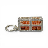 Sterling Silver Crate of Oranges Charm for Bracelet Florida Oranges Gift Vintage