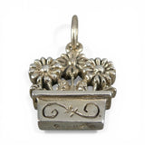 Sterling SIlver Flower Box Charm for Bracelet Gardening Gift Vintage New BCS