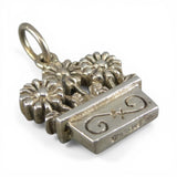 Sterling SIlver Flower Box Charm for Bracelet Gardening Gift Vintage New BCS