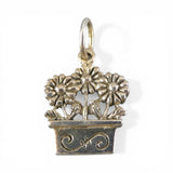 Sterling SIlver Flower Box Charm for Bracelet Gardening Gift Vintage New BCS
