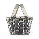 Sterling Silver Nantucket Basket Pendant for Necklace Brown County Charm