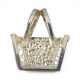 Sterling Silver Nantucket Basket Pendant for Necklace Brown County Charm