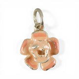 Sterilng Silver & Enamel Pink Rose Charm for Bracelet Thank You Gift Vintage New