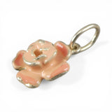 Sterilng Silver & Enamel Pink Rose Charm for Bracelet Thank You Gift Vintage New