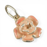 Sterilng Silver & Enamel Pink Rose Charm for Bracelet Thank You Gift Vintage New