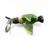 Sterling Silver & Hand Enameled Hummingbird Charm for Bracelet Vintage Bird