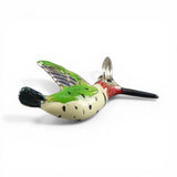 Sterling Silver & Hand Enameled Hummingbird Charm for Bracelet Vintage Bird