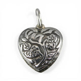 Sterling Silver Puffy Heart Charm for Bracelet Flowering Tree Vintage BCS New 8