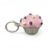 Sterling Silver Pink Icing Cupcake Charm for Bracelet Birthday Gift Vintage BCS