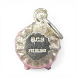 Sterling Silver Pink Icing Cupcake Charm for Bracelet Birthday Gift Vintage BCS